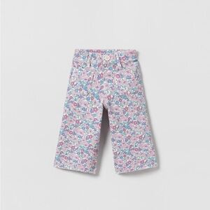 Zara Floral Kids Pants - Pink and Blue - Size 4-5